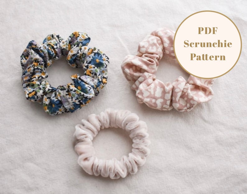 Scrunchie PDF pattern, hair scrunchie sewing pattern, hair tie scrunchie pattern, kid scrunchie PDF pattern, bow scrunchie pattern image 7