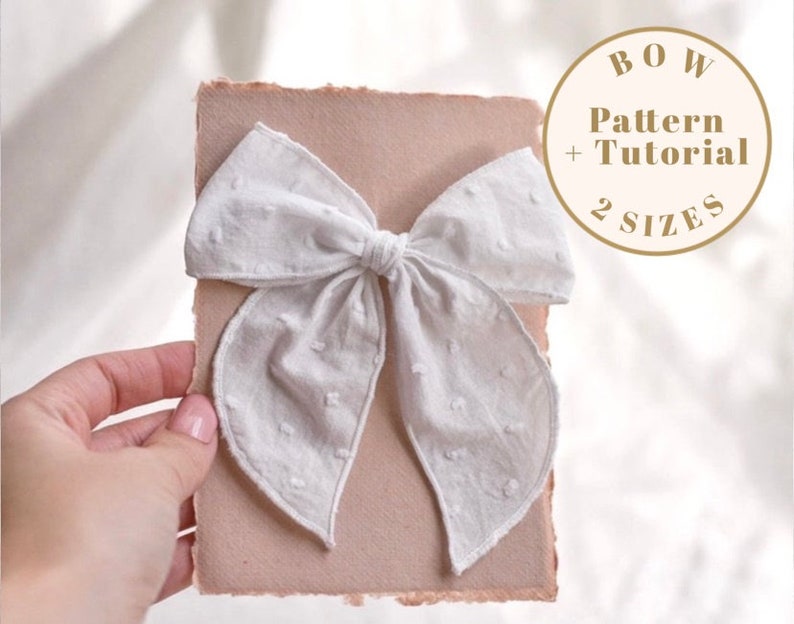 Hair Bow Pattern, 2 Sizes PDF Baby bow pattern, DIY hair bow, fable bow pattern, Baby Hair bow pattern, baby headband pattern image 1