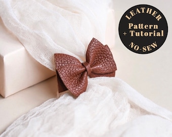 Leather Hair Bow Pattern, PDF Baby bow pattern, No Sew DIY hair bow, Baby Hair bow pattern, baby headband pattern