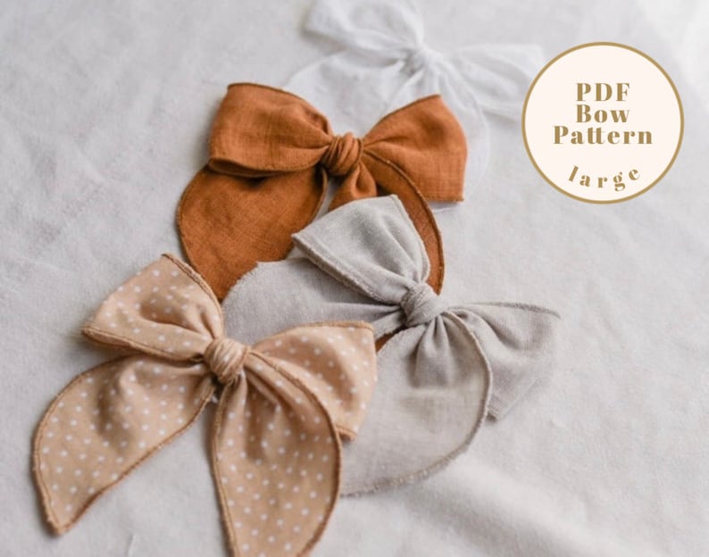 Hair Bow Pattern, 2 Sizes PDF Baby bow pattern, DIY hair bow, fable bow pattern, Baby Hair bow pattern, baby headband pattern image 9