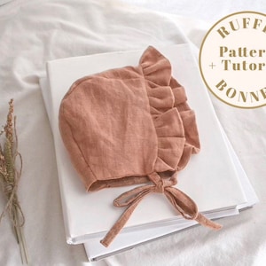 Ruffle Bonnet Pattern, bonnet PDF Baby bonnet pattern, frill bonnet pattern, girls bonnet pattern, Ruffle bonnet