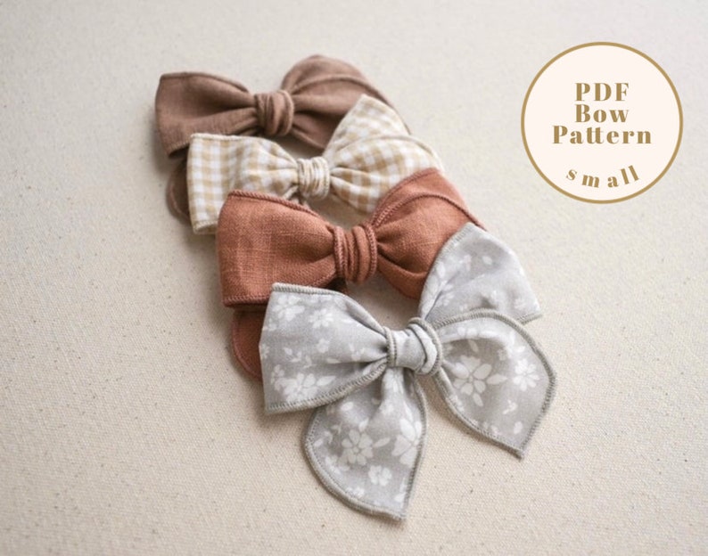 Hair Bow Pattern, 2 Sizes PDF Baby bow pattern, DIY hair bow, fable bow pattern, Baby Hair bow pattern, baby headband pattern image 5
