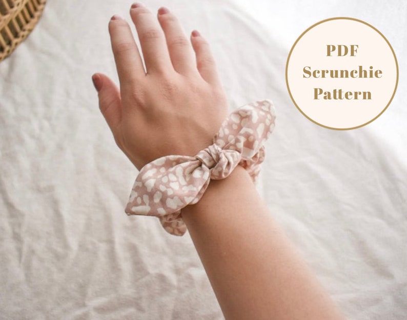 Scrunchie PDF pattern, hair scrunchie sewing pattern, hair tie scrunchie pattern, kid scrunchie PDF pattern, bow scrunchie pattern image 6