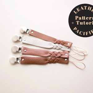 Braided leather Pacifier Clip Pattern, PDF Paci Clip pattern, NB pacifier clip Pattern, DIY baby pacifier clip, Pacifier clip tutorial