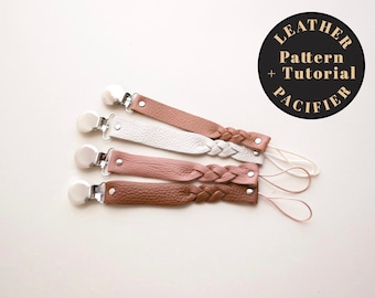 Braided leather Pacifier Clip Pattern, PDF Paci Clip pattern, NB pacifier clip Pattern, DIY baby pacifier clip, Pacifier clip tutorial