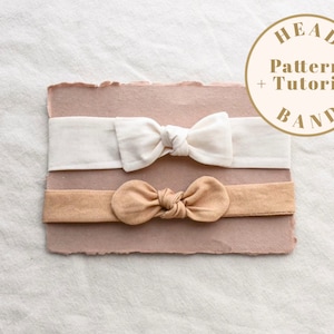 Cotton headband PDF pattern, 5 Sizes baby bow headband sewing pattern, headband pattern, stretch headband PDF pattern, baby headwrap pattern