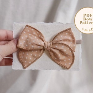 Hair Bow Pattern, 2 Sizes PDF Baby bow pattern, DIY hair bow, fable bow pattern, Baby Hair bow pattern, baby headband pattern image 8