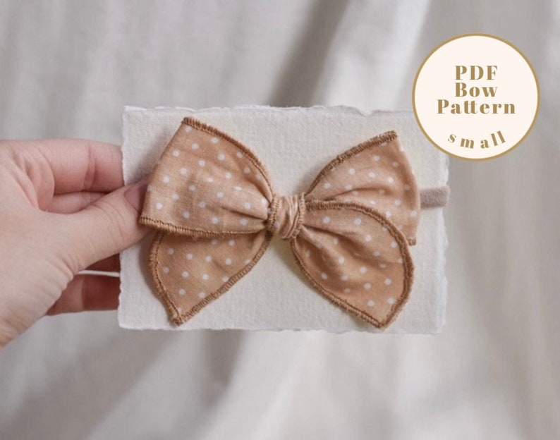 Hair Bow Pattern, 2 Sizes PDF Baby bow pattern, DIY hair bow, fable bow pattern, Baby Hair bow pattern, baby headband pattern image 8