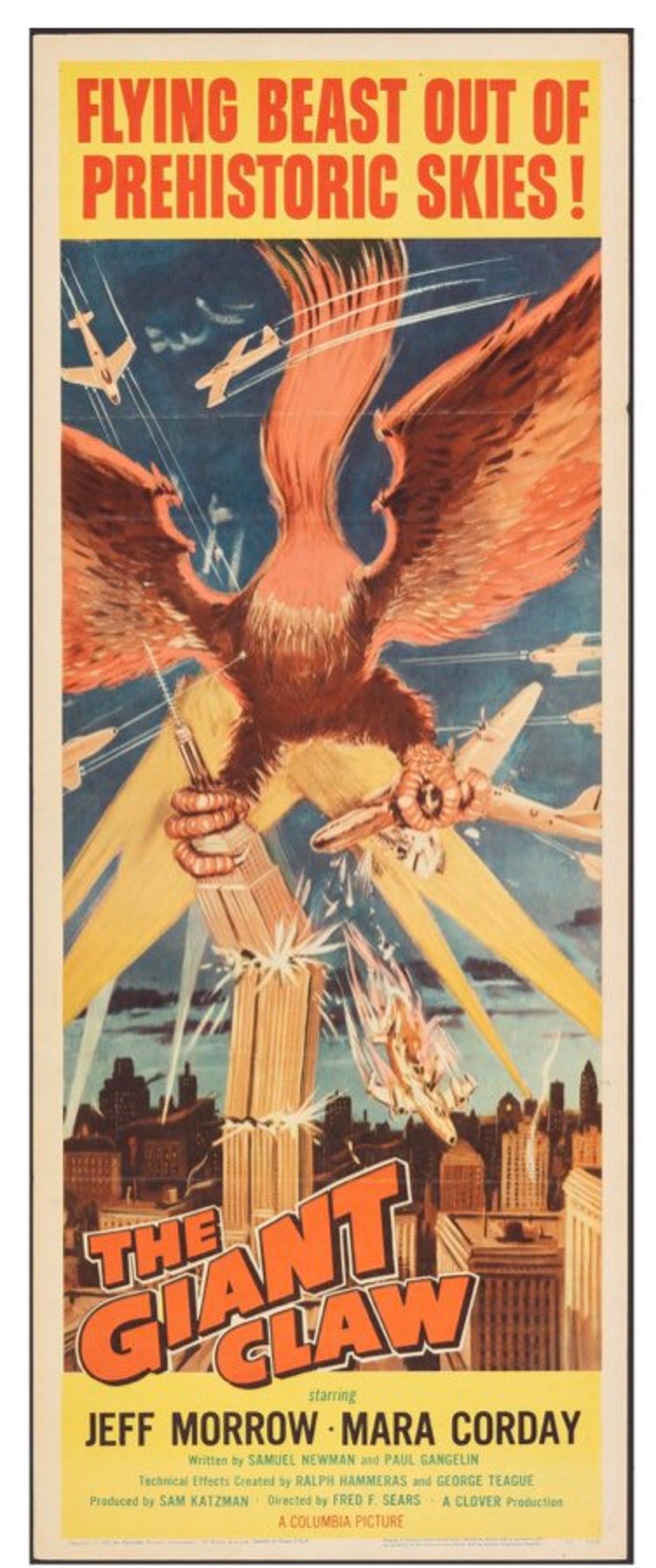 The Giant Claw columbia 1957. Folded Very Fine. Insert Etsy