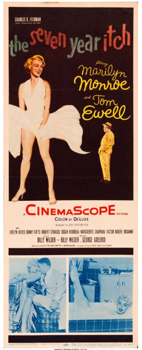 The Seven Year Itch th Century Fox 1955 Insert 14 Etsy