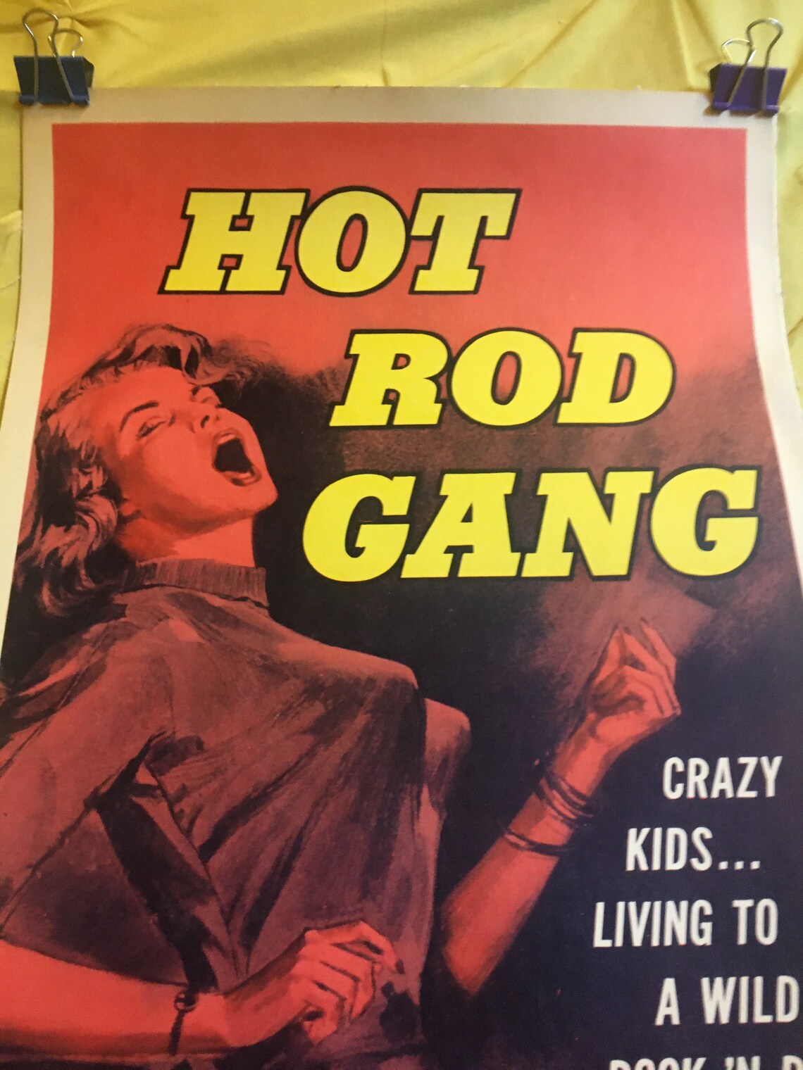 An Original Vintage Linen Backed Insert Movie Poster Measures 14 X 36