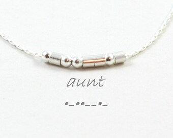Name Necklace, Custom Morse Code Necklace, Choose Message and Color, 14k Gold Fill or Sterling Silver