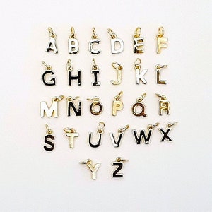 Gold Initial Alphabet Letter Add On to Necklace, 18k Gold Fill Block Letter Charm