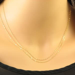 Long Gold Necklace, Long Thin Chain up to 40 in Sterling Silver or 14k ...