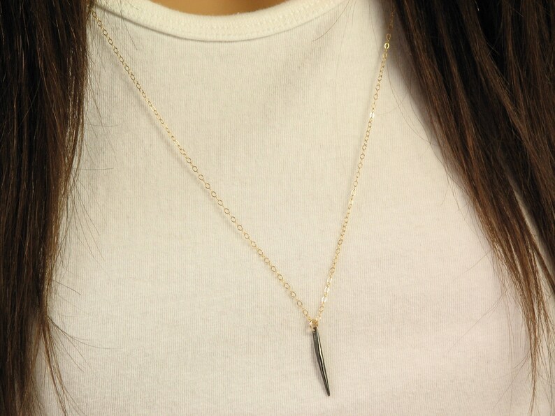 Spike Necklace Wrap Necklace Needle Necklace Up to 38 in Sterling Silver or 14k Gold Fill Long Chain Necklace