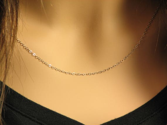 Thin Rope Chain Necklace, Any Length, 14K Gold Fill or Sterling Silver