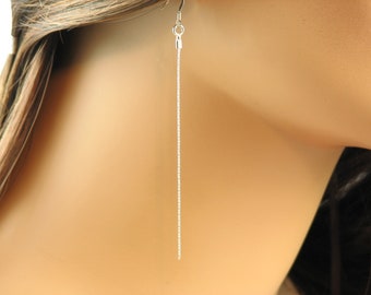 Long Chain Earring, 3" - Sterling Silver or 14k Gold Fill