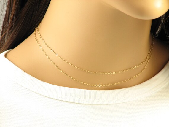 Double Layered Choker Necklace Dainty 