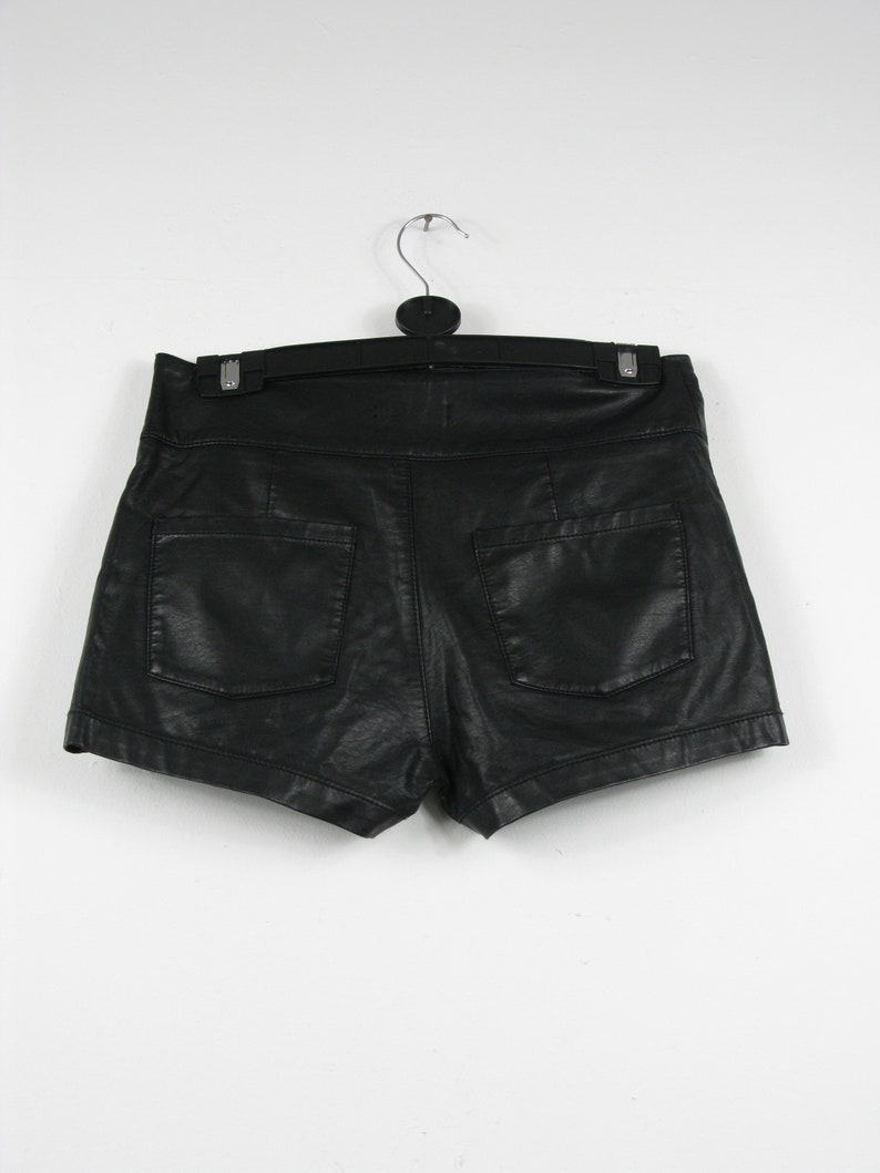 PVC Cow Pocket Shorts heart uk 8 90s y2k hot pants festival rockabilly faux fur goth metal cute kawaii print western biker harajuku Rose