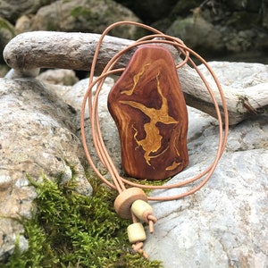 Golden lake of abundance, Wooden amulet, talisman, amulet, shamanism, art, wood art, lucky charm, protection, magic, ceremony, necklace