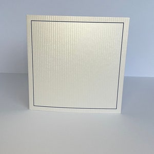 Quartz lined folded card for DIY wedding invitations high quality ivory shimmer cover with Navy foil boarder Ideal for DIY invites image 1