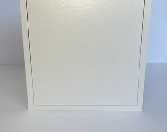 Quartz folded card for DIY wedding invitations high quality ivory shimmer cover with a silver foil  boarder -Ideal for DIY invites