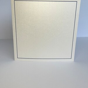 Quartz lined folded card for DIY wedding invitations high quality ivory shimmer cover with Navy foil boarder Ideal for DIY invites image 3