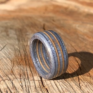 Recycled Skateboard Ring | Black Silver