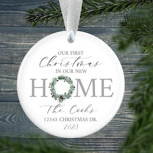 Personalized First Christmas in New Home Ornament 2023 - Custom Ornament - Personalized Christmas Ornament - Personalized Housewarming Gift