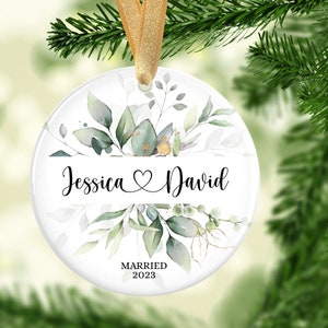 First Christmas Married Ornament 2023 - Personalized Wedding Christmas Ornament - Couples Ornament - Married Christmas Ornament 2023 GKG