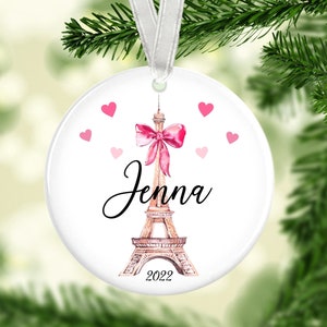 Paris Christmas Ornaments - Paris Ornament - Eiffel Tower Ornament - Eiffel Tower Christmas Ornament - Paris Christmas Gift - TKW