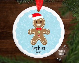 Personalized Ornaments for Kids - Gingerbread Ornaments - Kids Christmas Ornaments - Christmas Ornaments for Kids - Gingerbread Man - RKR*