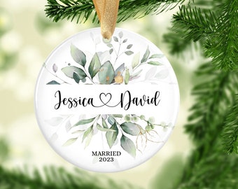 First Christmas Married Ornament 2023 - Personalized Wedding Christmas Ornament - Couples Ornament - Married Christmas Ornament 2023 GKG