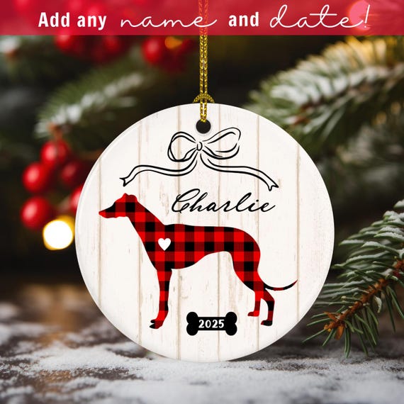 Greyhound Ornaments - Greyhound Christmas Ornament - Greyhound Gift - Personalized Greyhound - Greyhound Puppy - Greyhound Memorial
