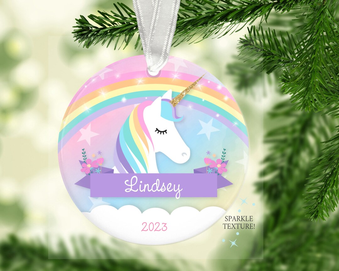 Personalized Unicorn Ornament 2023 Unicorn Christmas Ornament Custom