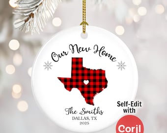 Texas State Ornament • Personalized Texas • Lone Star State Gift • New Home • All 50 States Available • Texas Pride