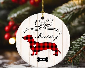 Dachshund Christmas Ornament - Dachshund Ornament - Dachshund Puppy - Pet Keepsake - Gift for Dog Owner