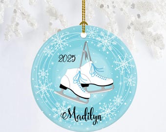 Ice Skating Ornament - Figure Skating Christmas Ornament - Personalized Ice Skates Christmas Ornament - Ice Skater Keepsake
