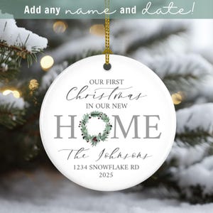 Adorno personalizado para la primera Navidad en casa nueva 2025 - Adorno personalizado - Adorno navideño personalizado - Regalo de inauguración personalizado