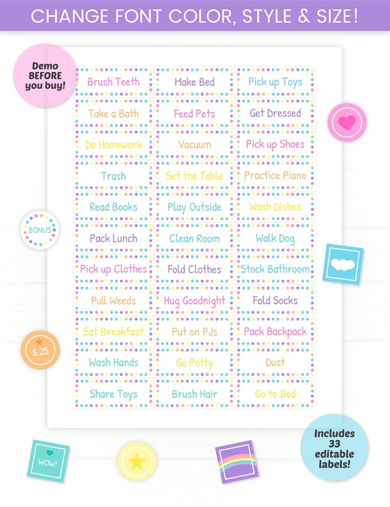editable chore chart unicorn chore chart unicorn printable etsy
