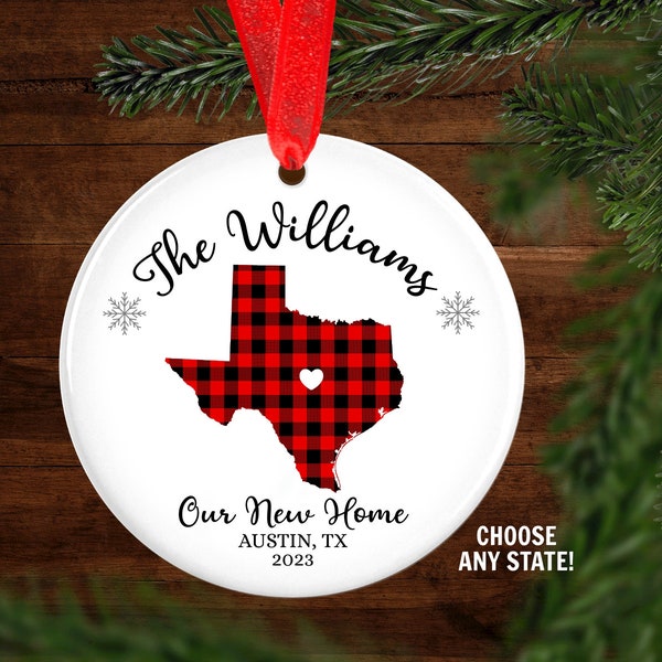 Personalized Texas Ornament 2023 - Texas Christmas Ornament - Custom State Ornament - Custom Texas Christmas Ornament Ceramic Porcelain -RKR