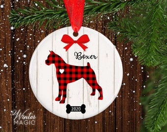 Boxer Ornaments - Boxer Christmas Ornament - Boxer Gift - Personalized Boxer - Boxer Puppy - Boxer Memorial - Custom Boxer - RKR