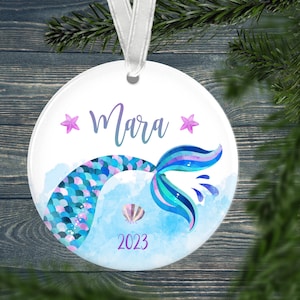 Mermaid Ornament 2023, Personalized Mermaid Tail Christmas Ornament, Personalized Beautiful Mermaid Ornament Gift for Girl 2023, Mermaids