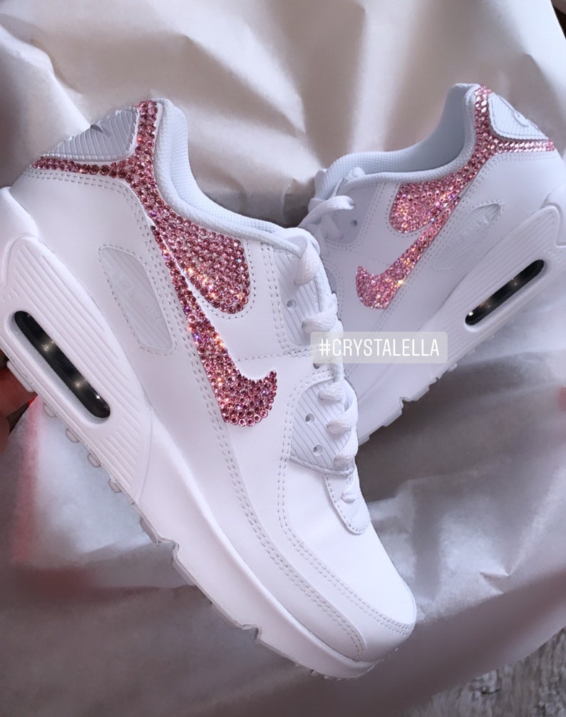 womens nike air max 90 rose gold with swarovski crystals