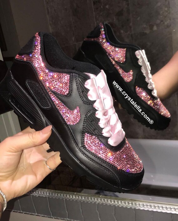 Nike Air Max 90 Swarovski kristallisiert in zertifziert Pink Diamond Swarovski Kristallen Nike Air Max 90 Swarovski kristallisiert in zertifziert Pink Diamond Swarovski Kristallen