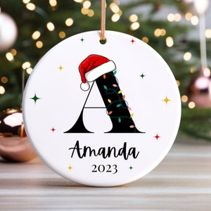 Letter Ornament - Custom Initial Ornament - 2023 Family Ornament - Personalized Name  - Christmas gift - Family Keepsake - Monogram Ornament