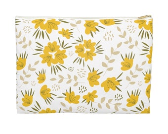 Floral Accessory Pouch: Yellow Blossoms