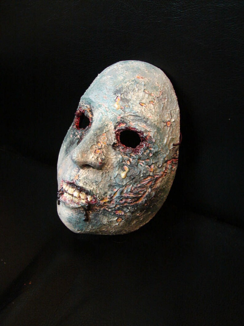 Zombie Handmade papier mache paper mask Realistic face Goth Etsy Zombie Handmade papier mache paper mask Realistic face Goth Etsy