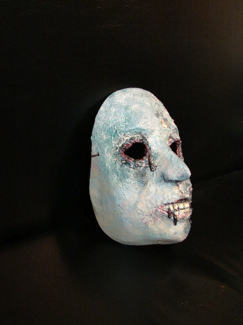 Zombie Handmade papier mache paper mask Realistic face Goth Etsy Zombie Handmade papier mache paper mask Realistic face Goth Etsy