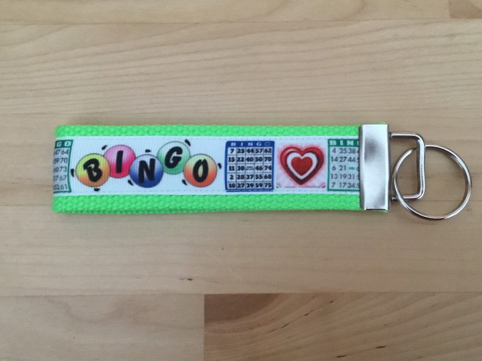 Bingo Keychain Bright Green Etsy